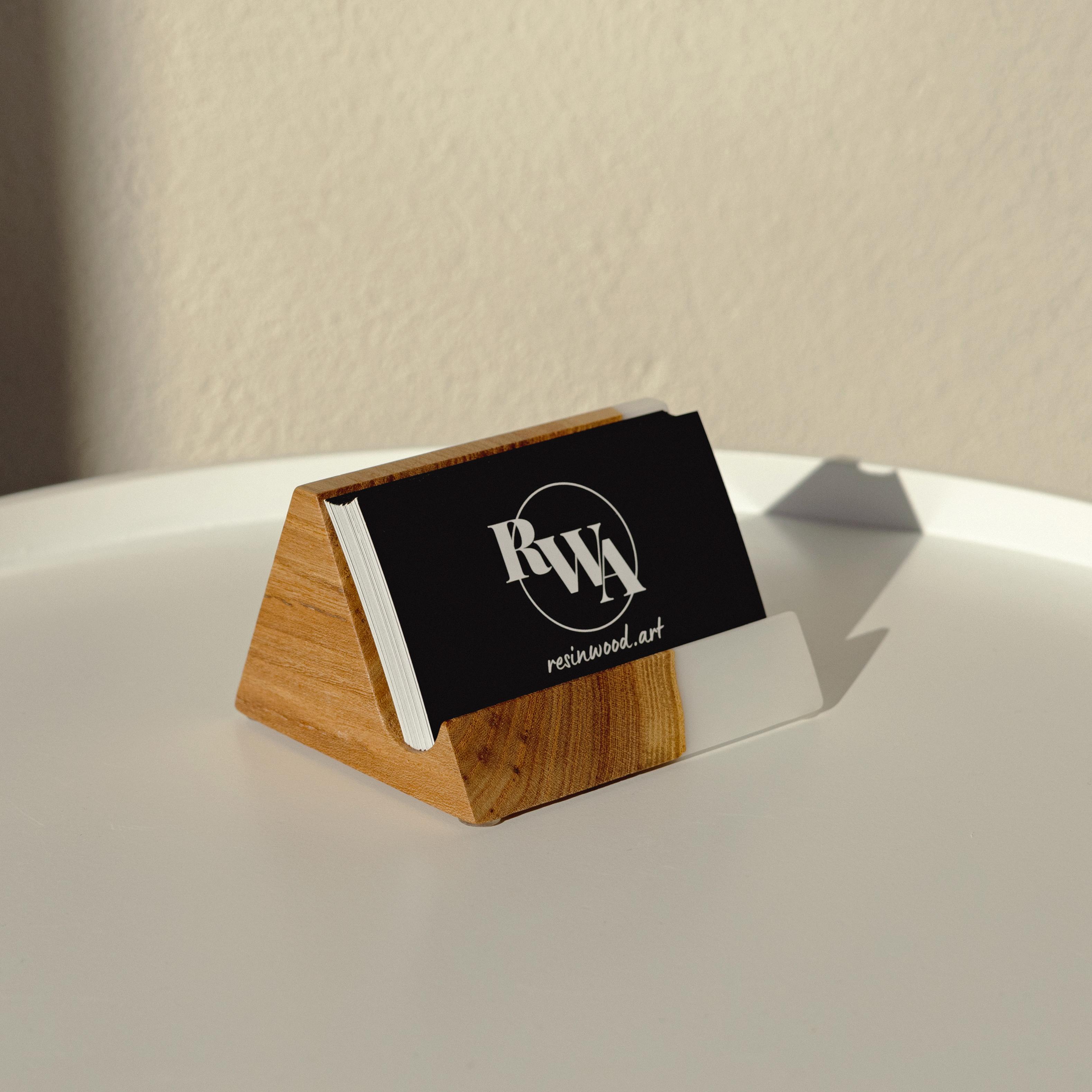 Wood & Resin Card Holder BASIC – Elm White