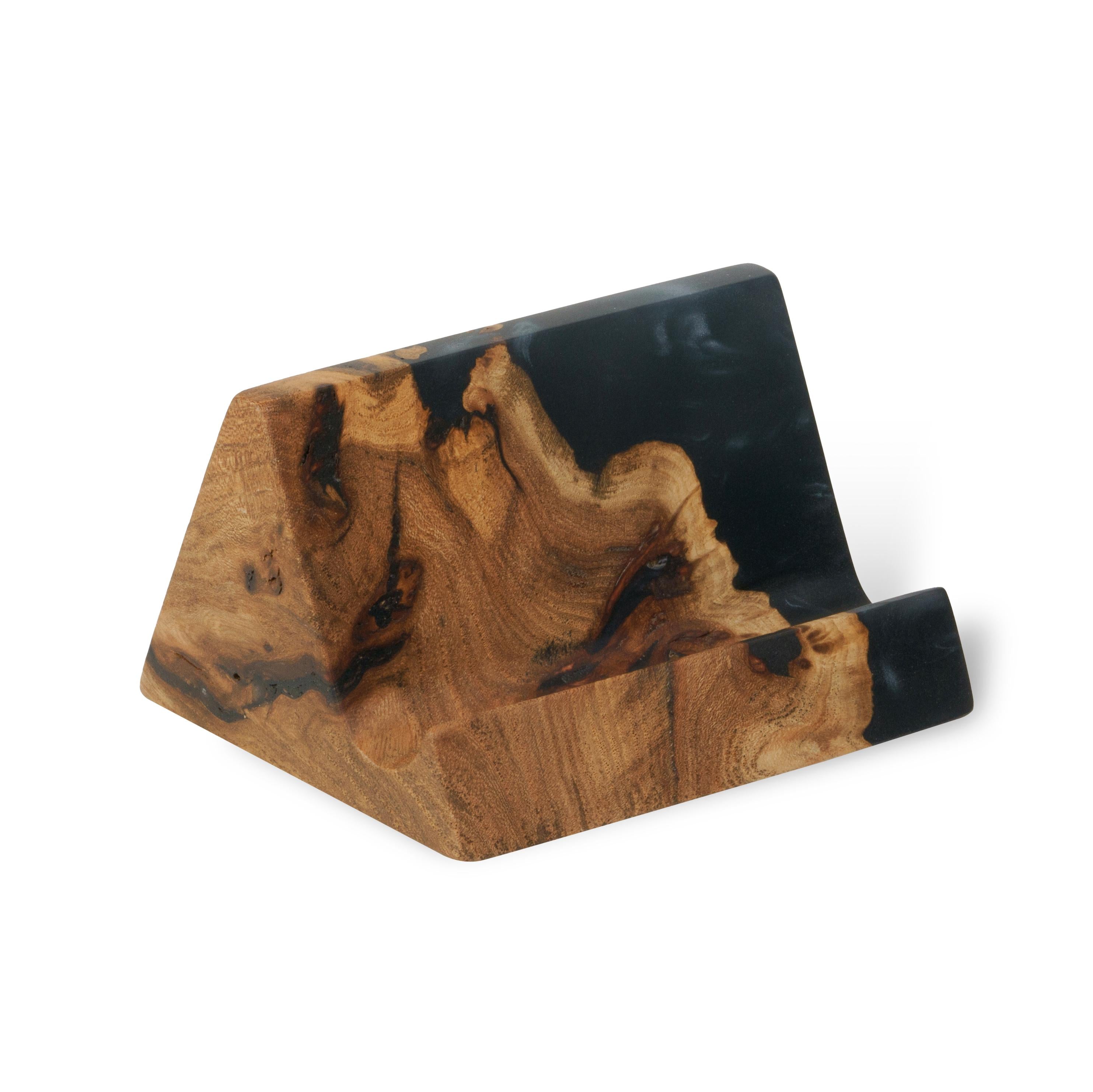 Wood & Resin Card Holder BASIC – Elm Black