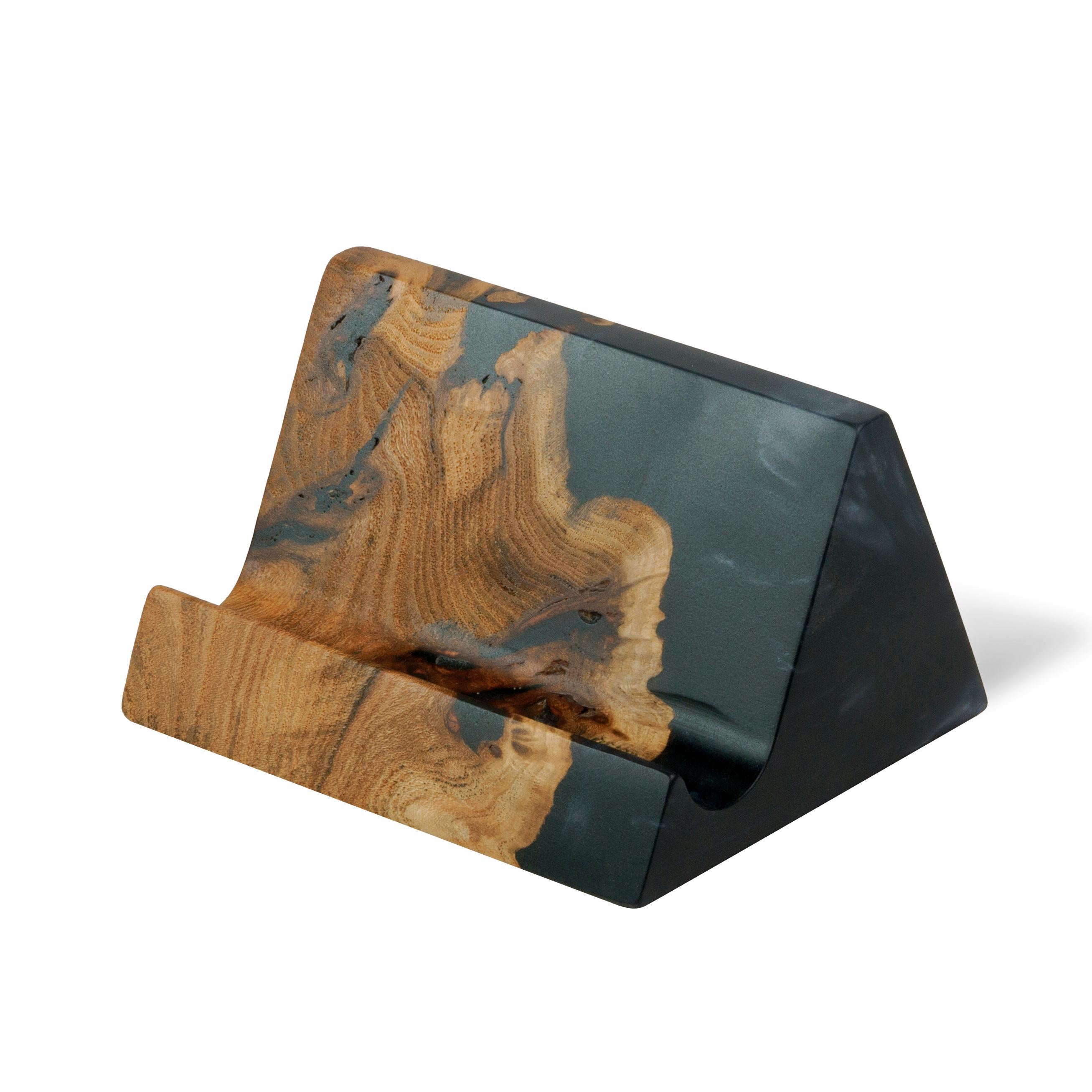 Wood & Resin Card Holder BASIC – Elm Black