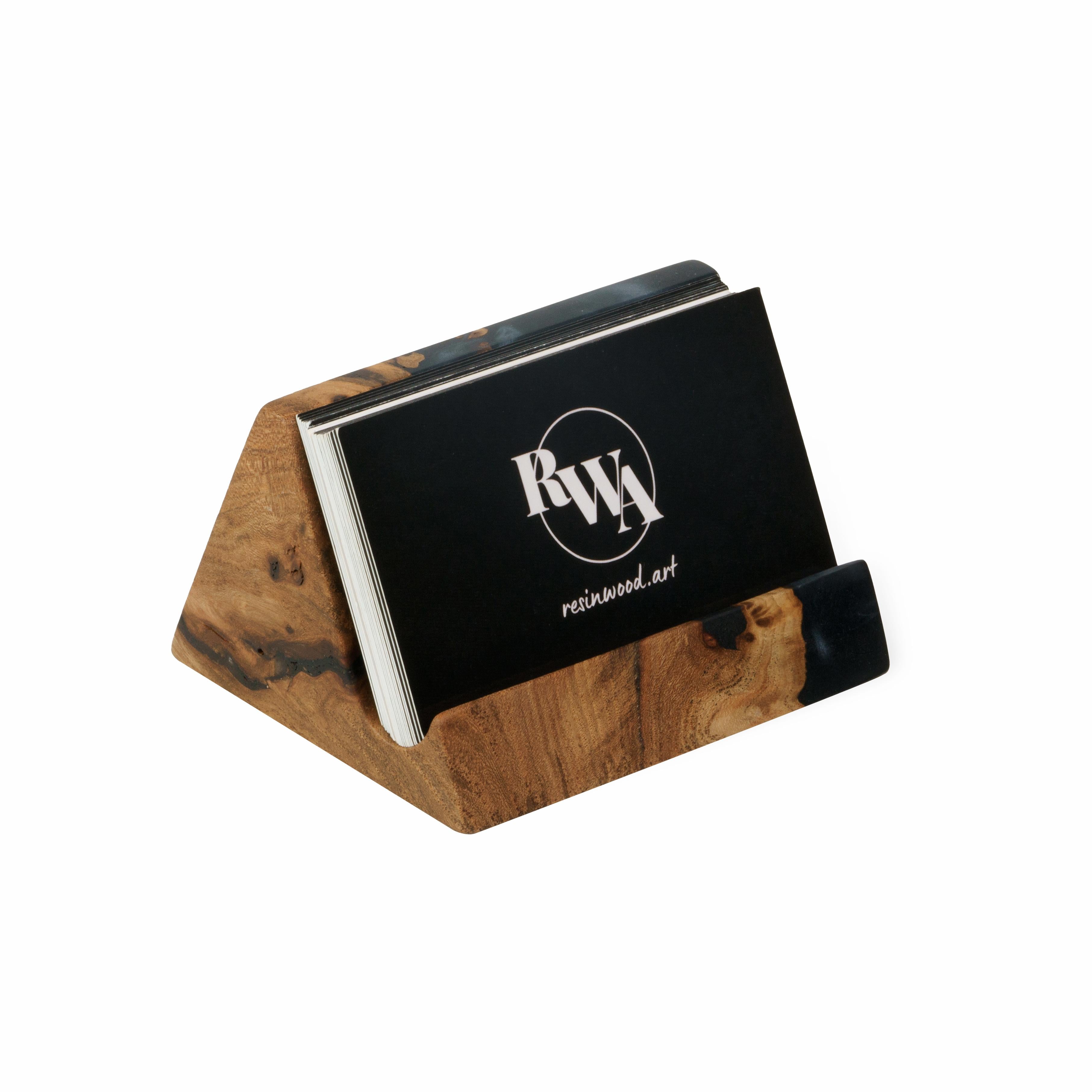 Wood & Resin Card Holder BASIC – Elm Black