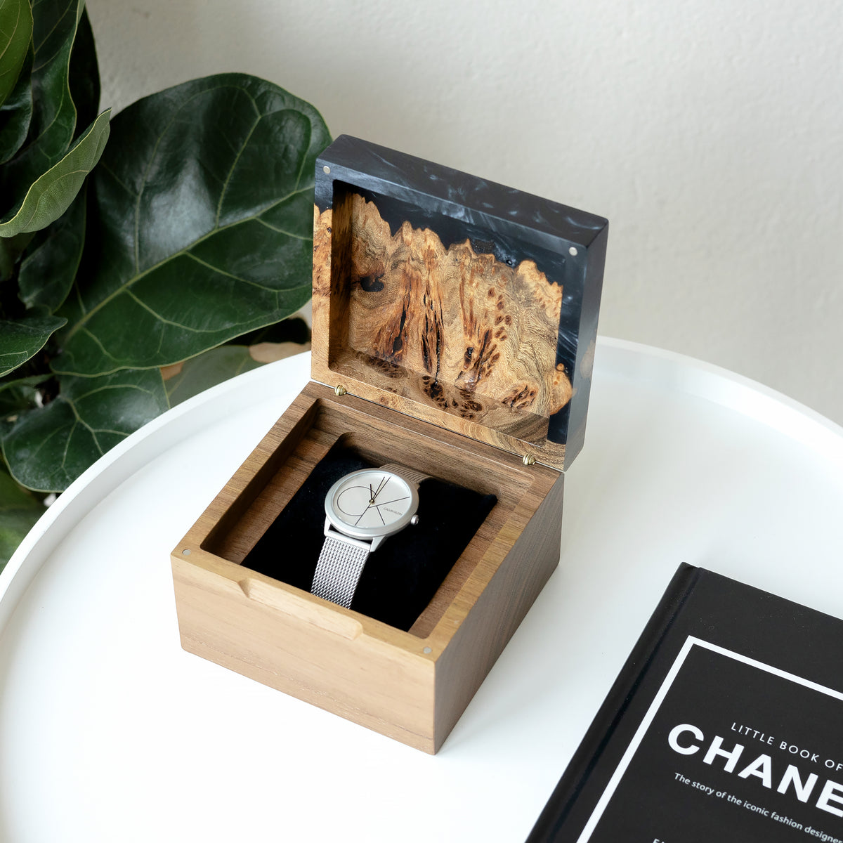 Black Epoxy & Solid Wood Watch Box - TEMPO