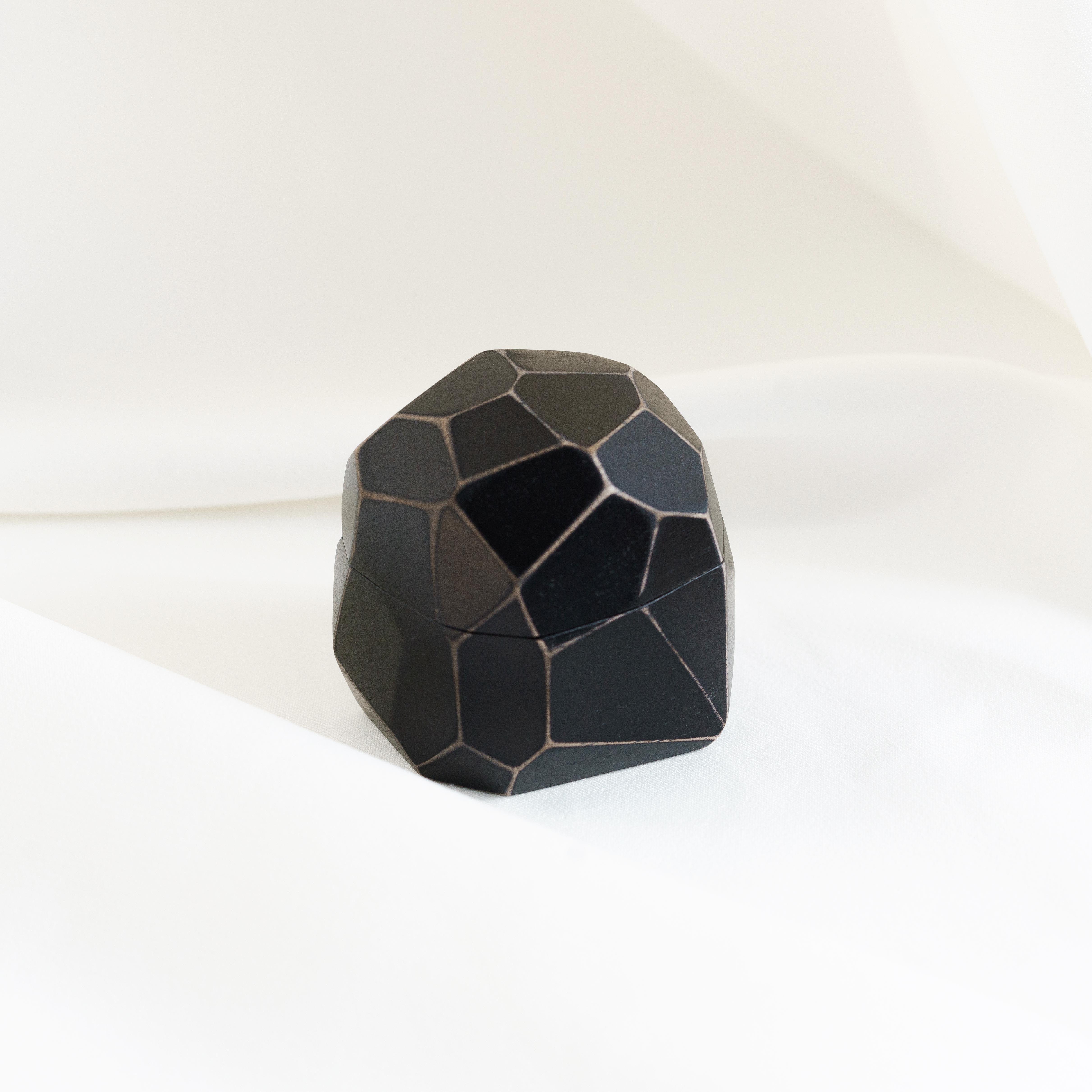 Wood & Resin Proposal Ring Box METEORITE – Oak Black