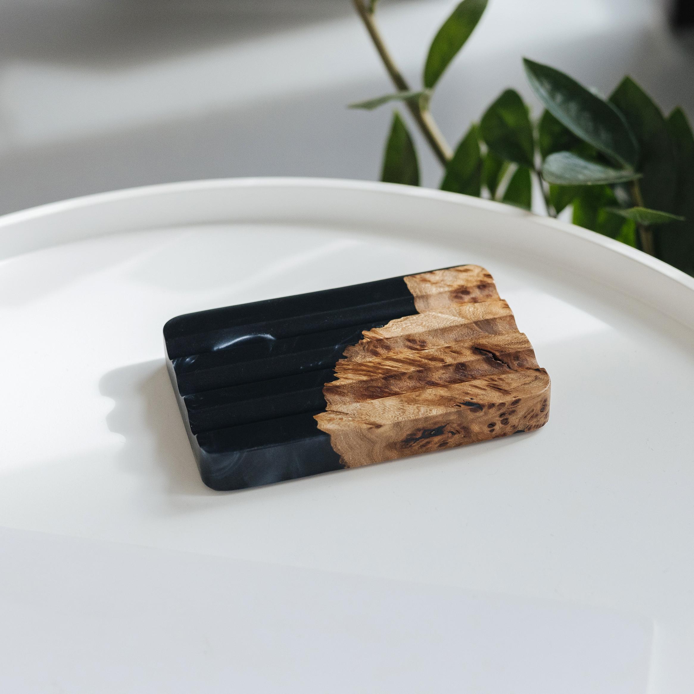 Wood & Resin Pen Holder ELEMENT – Elm Black