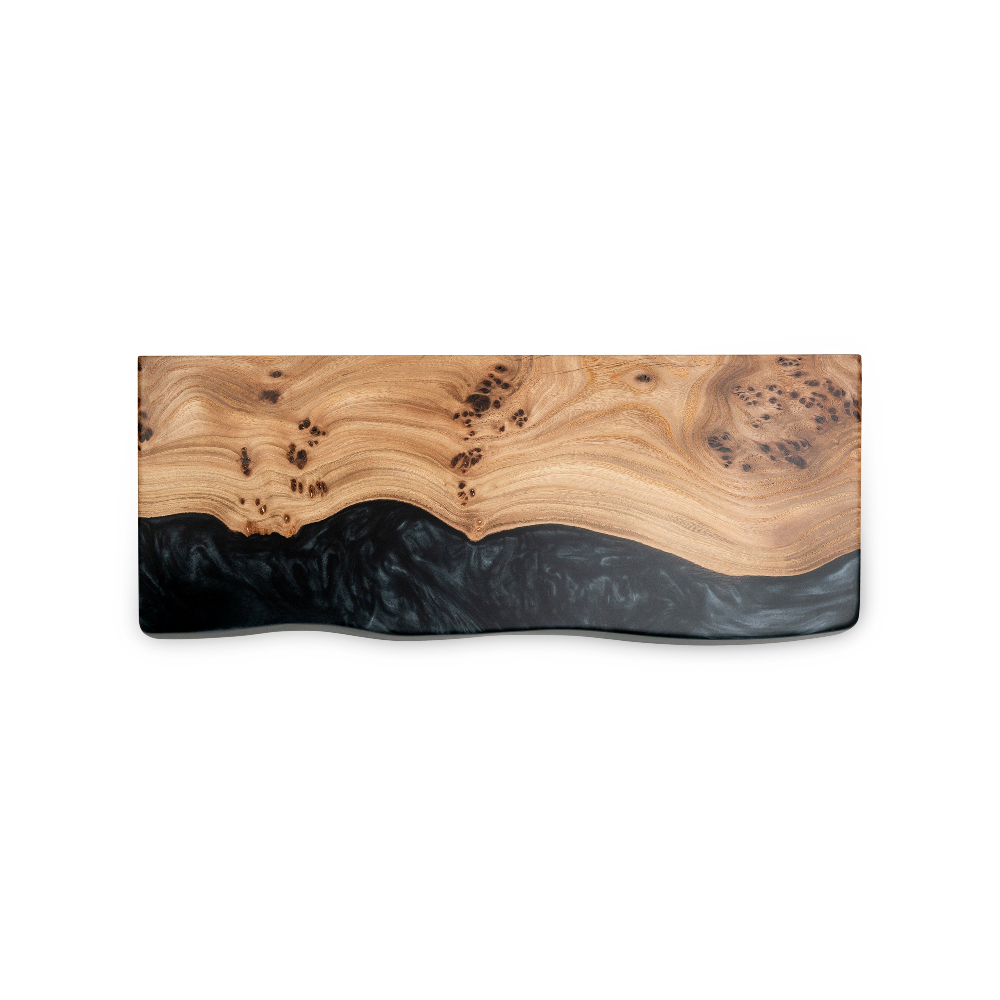 Black Pearl Epoxy & Dark Wood Floating Shelf