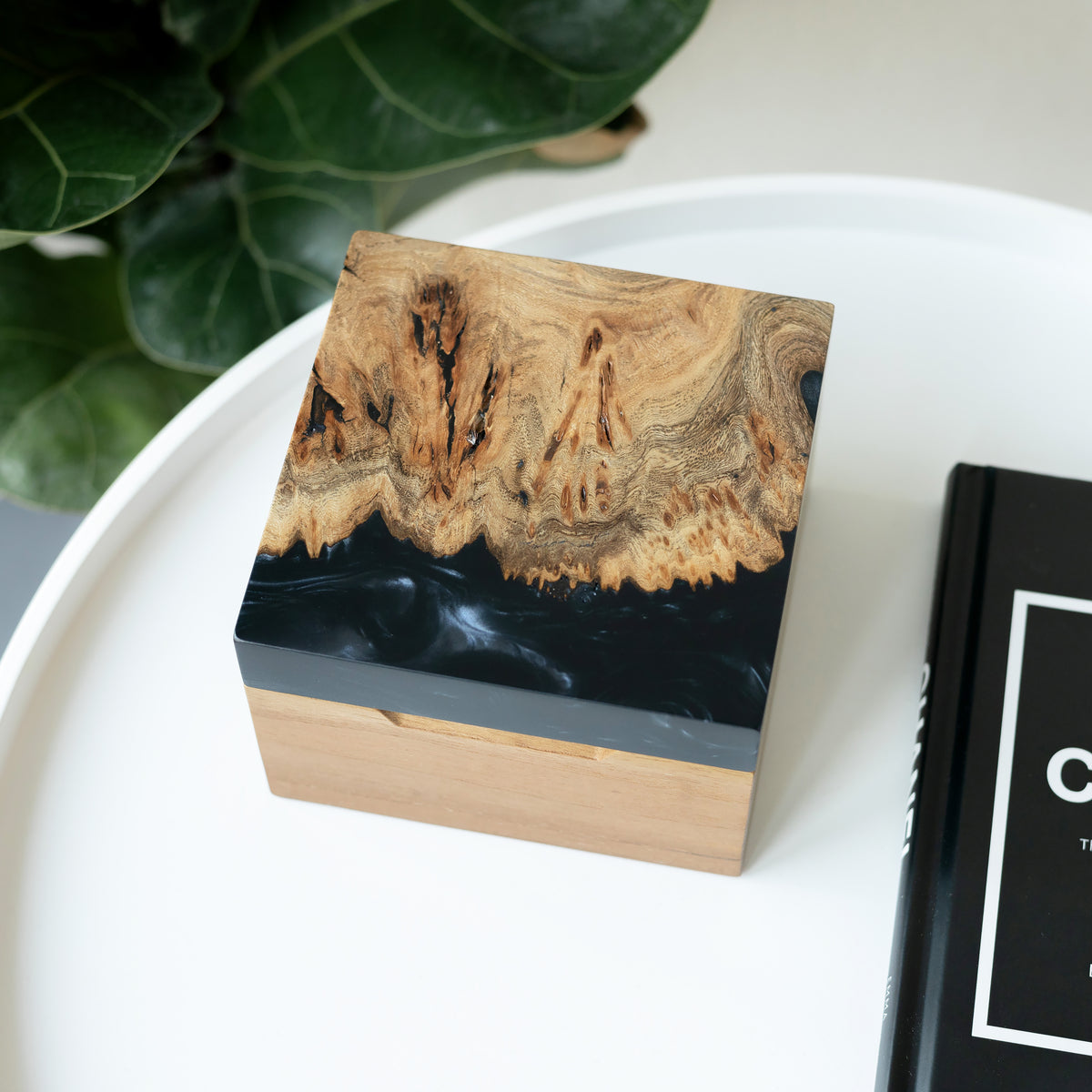 Black Epoxy & Solid Wood Watch Box - TEMPO