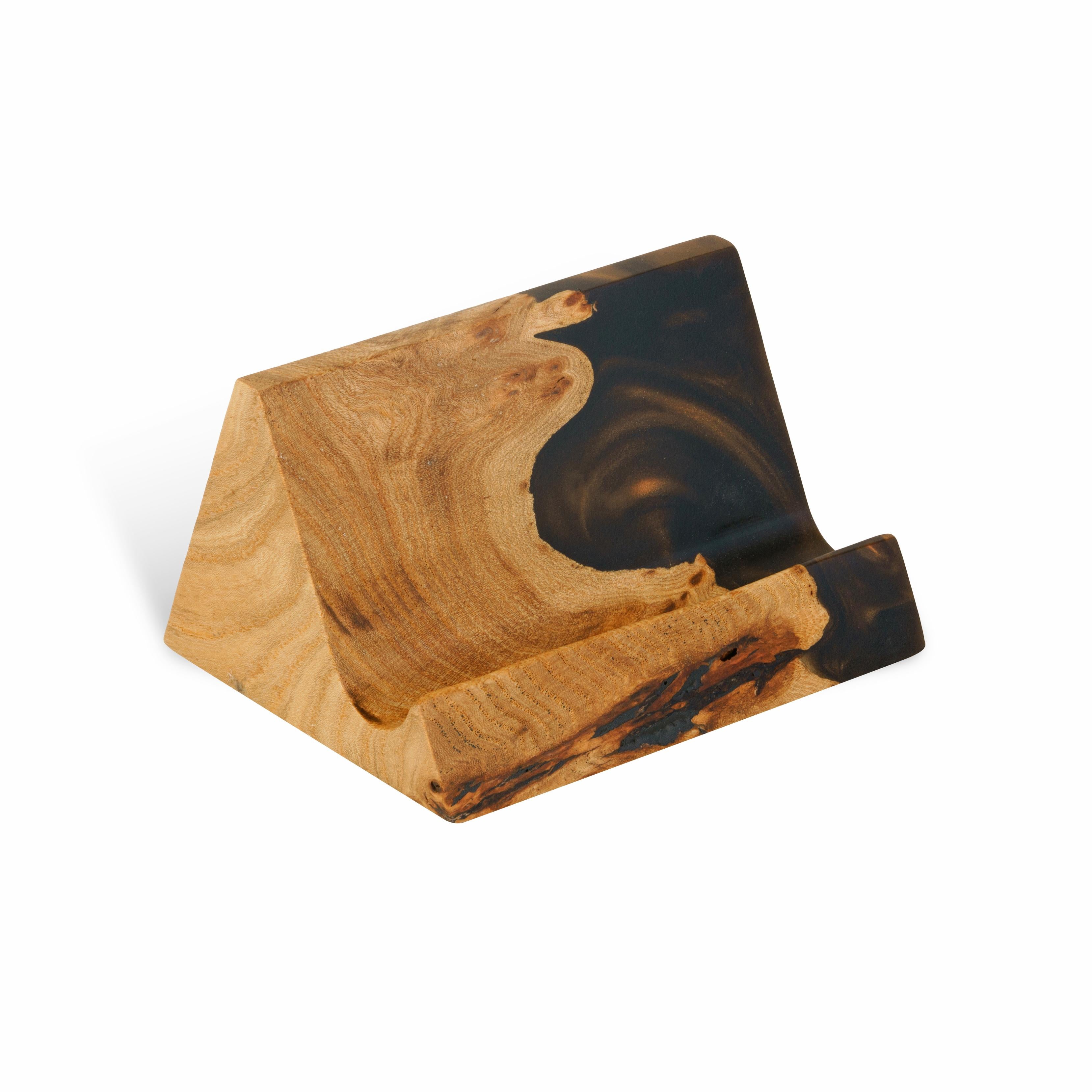 Wood & Resin Card Holder BASIC – Elm Brown