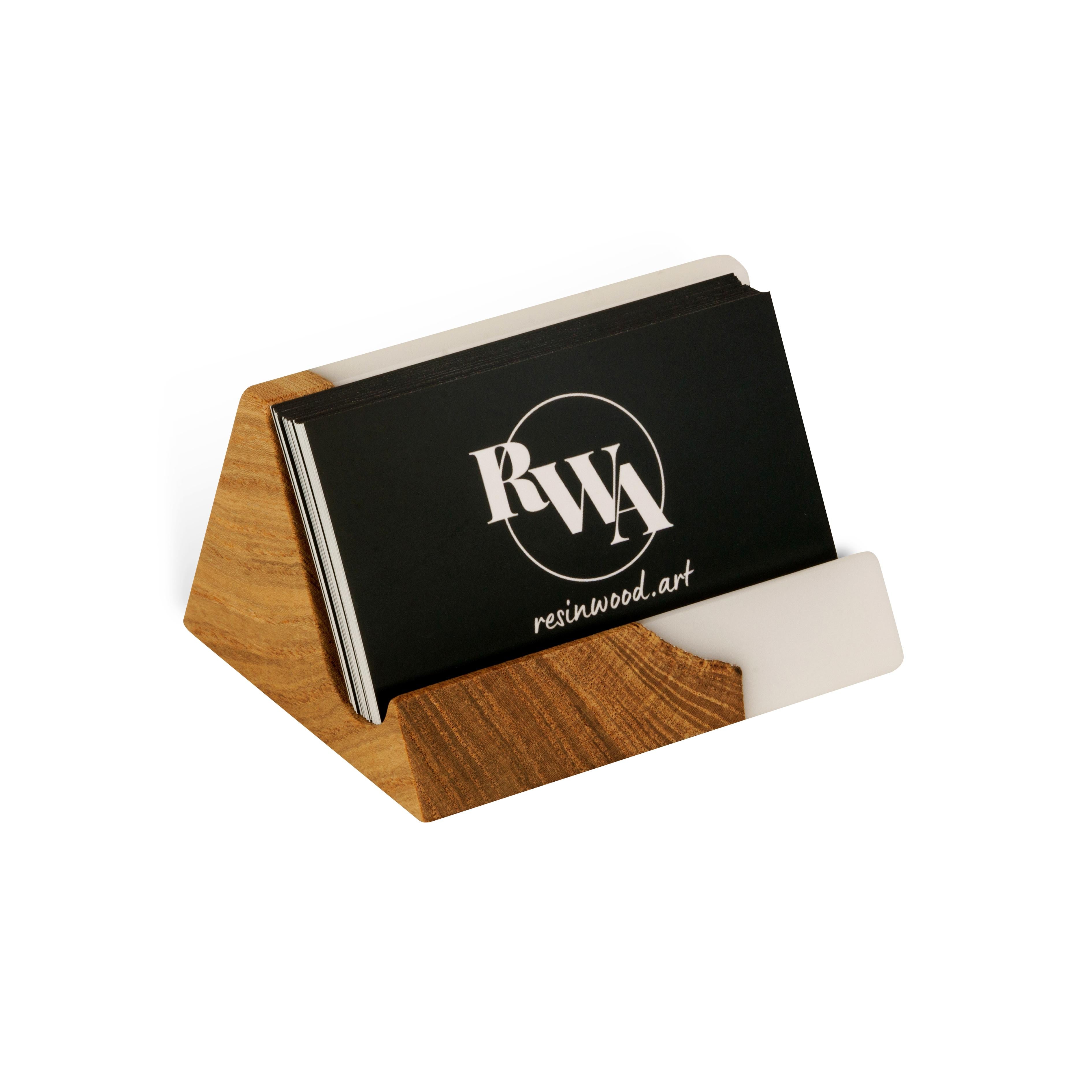 Wood & Resin Card Holder BASIC – Elm White