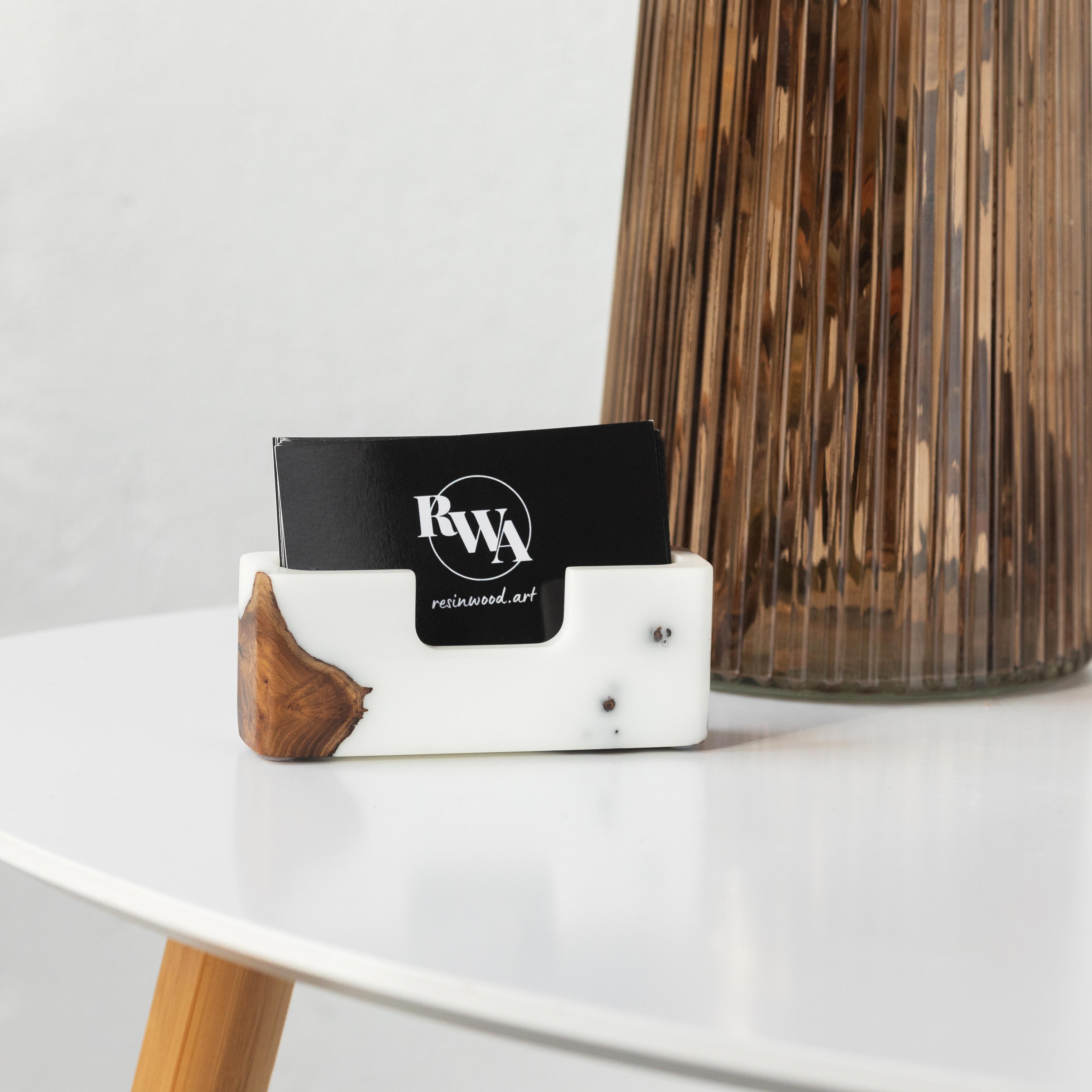 Wood & Resin Card Holder SMART – Elm White
