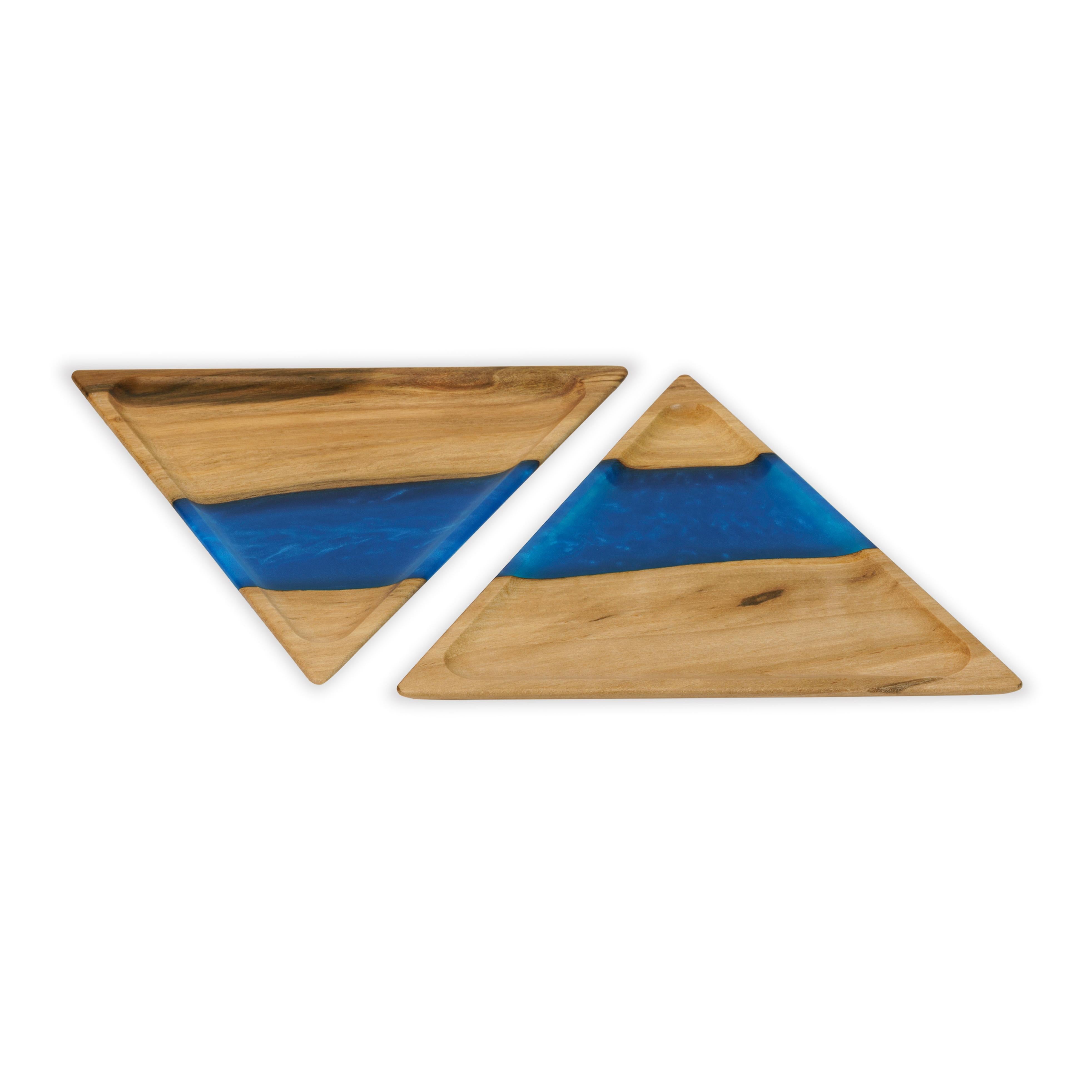 Wood & Resin Serving Platter MORSEL – Elm Blue