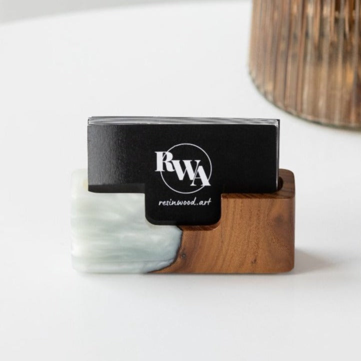 Wood & Resin Card Holder SMART – Elm Platinum