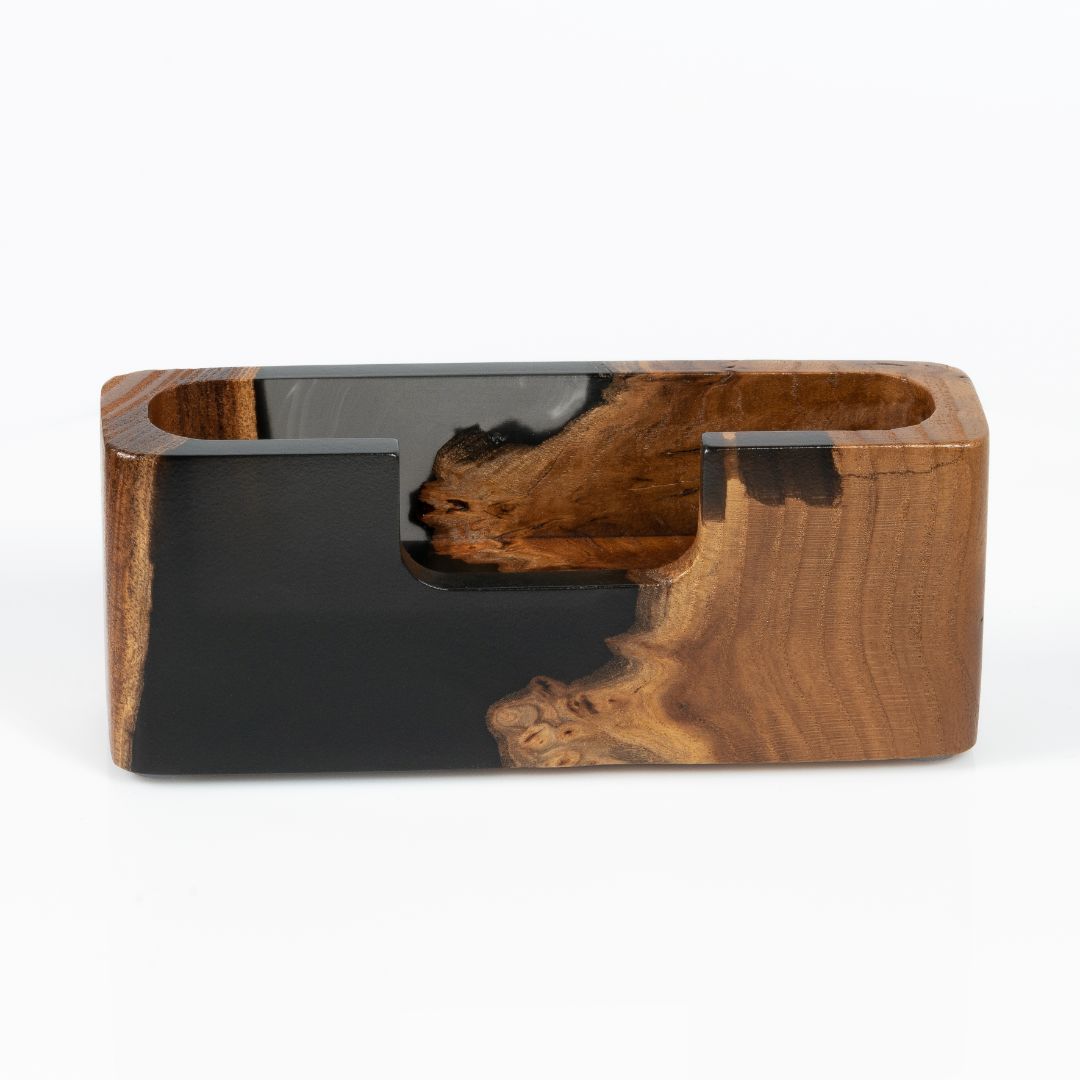 Wood & Resin Card Holder SMART – Elm Black