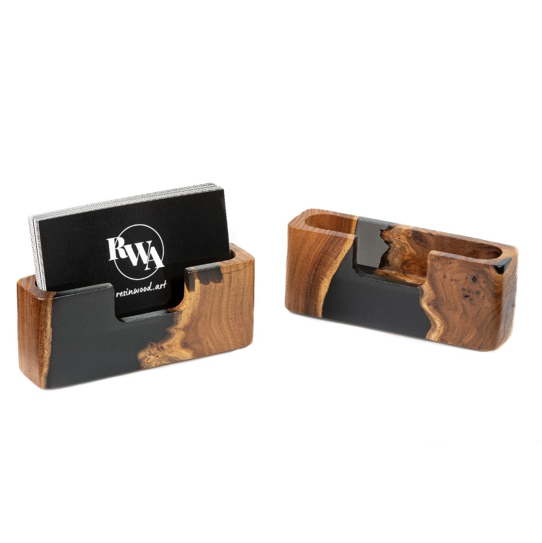 Wood & Resin Card Holder SMART – Elm Black