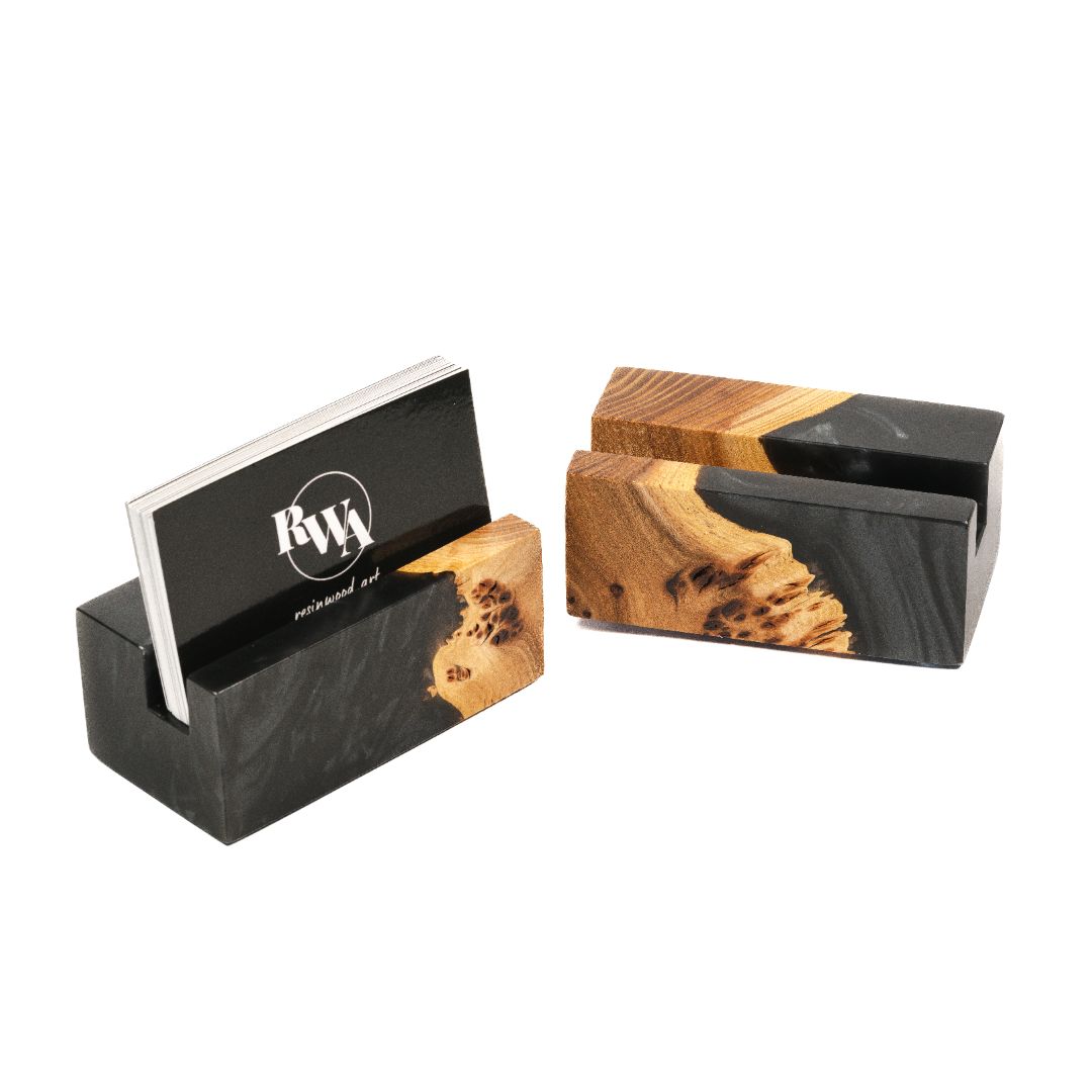 Wood & Resin Card Holder ELEMENT – Elm Black