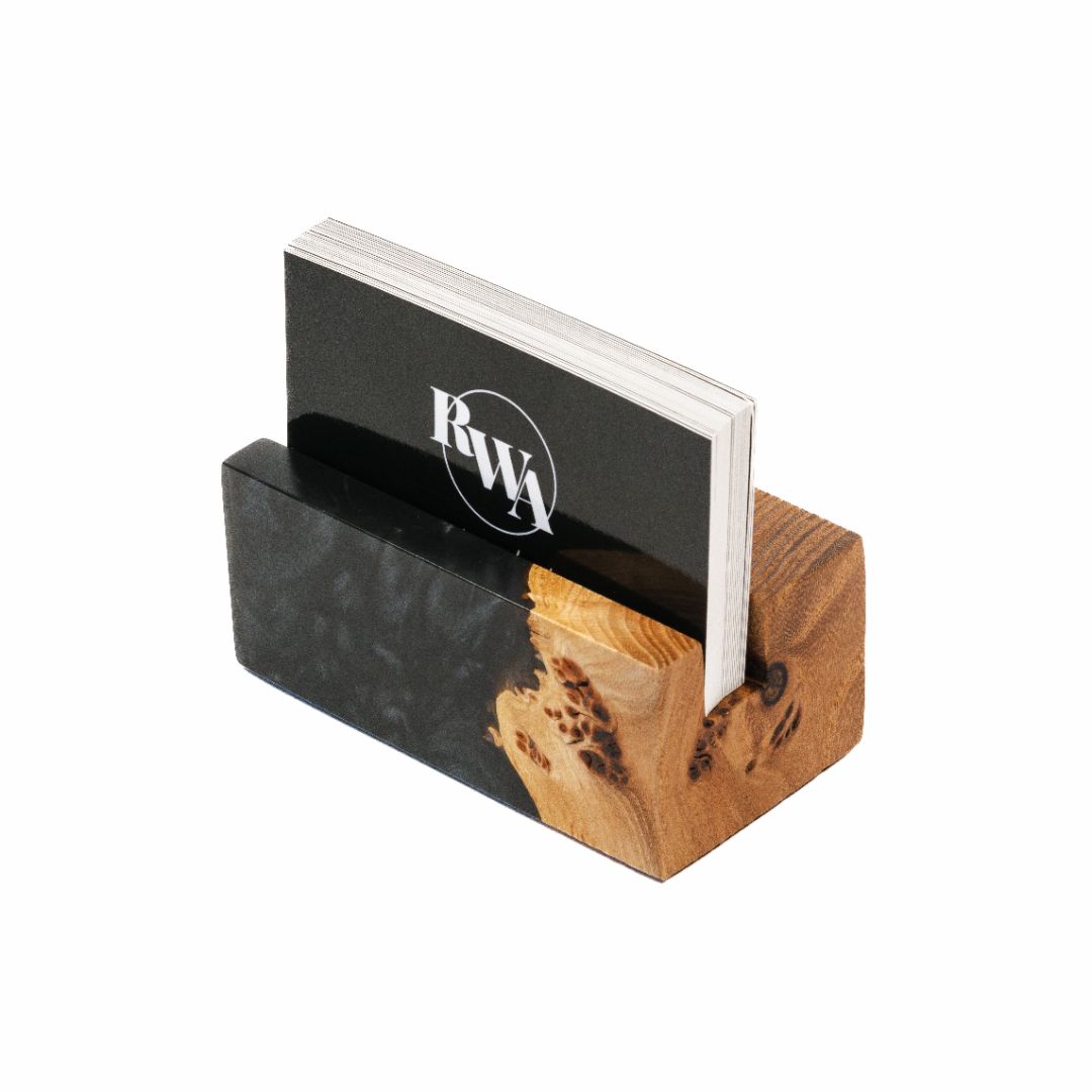 Wood & Resin Card Holder ELEMENT – Elm Black