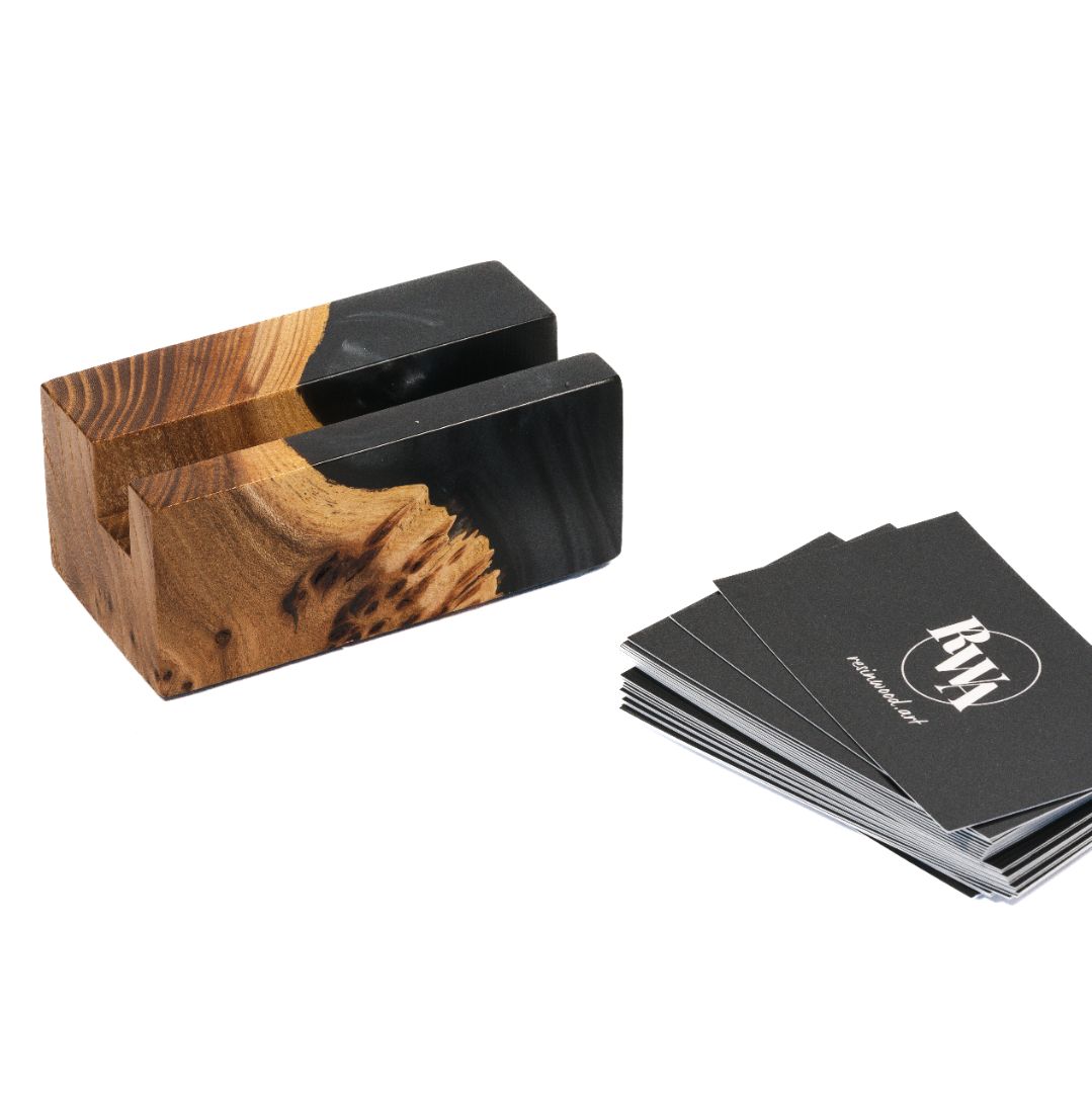 Wood & Resin Card Holder ELEMENT – Elm Black