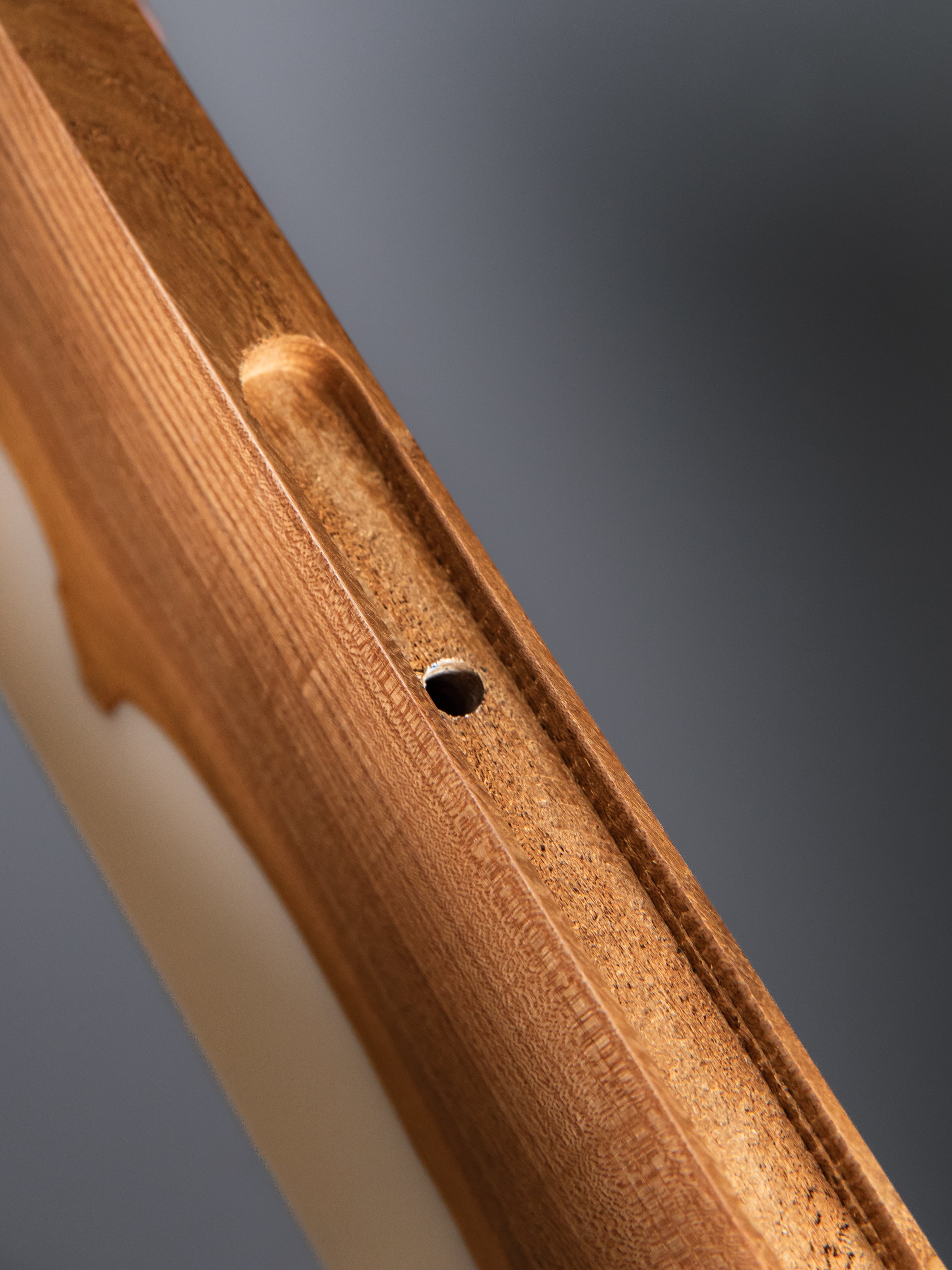 White Epoxy & Elm Wood - Live Edge Floating Shelf
