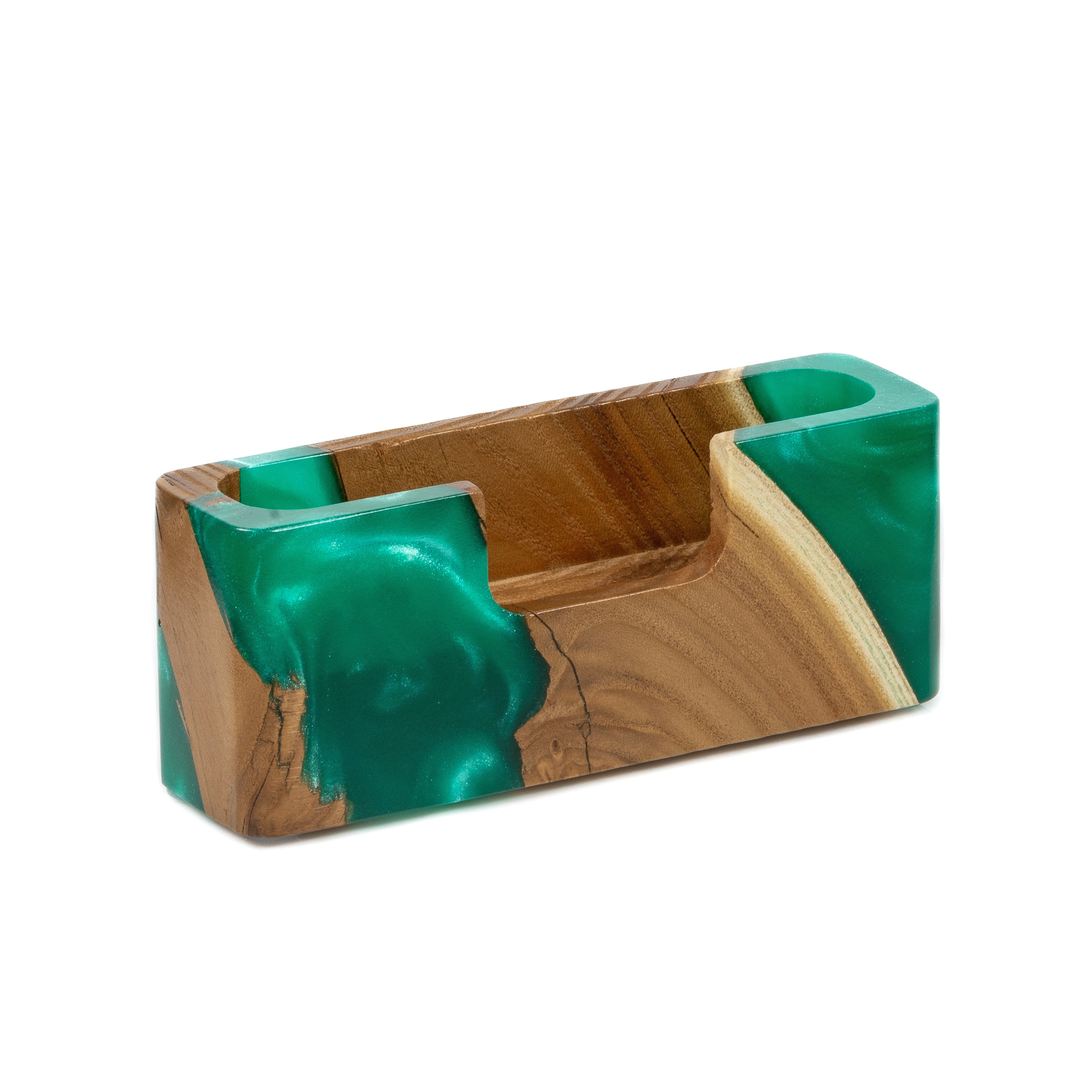 Wood & Resin Card Holder SMART – Elm Green