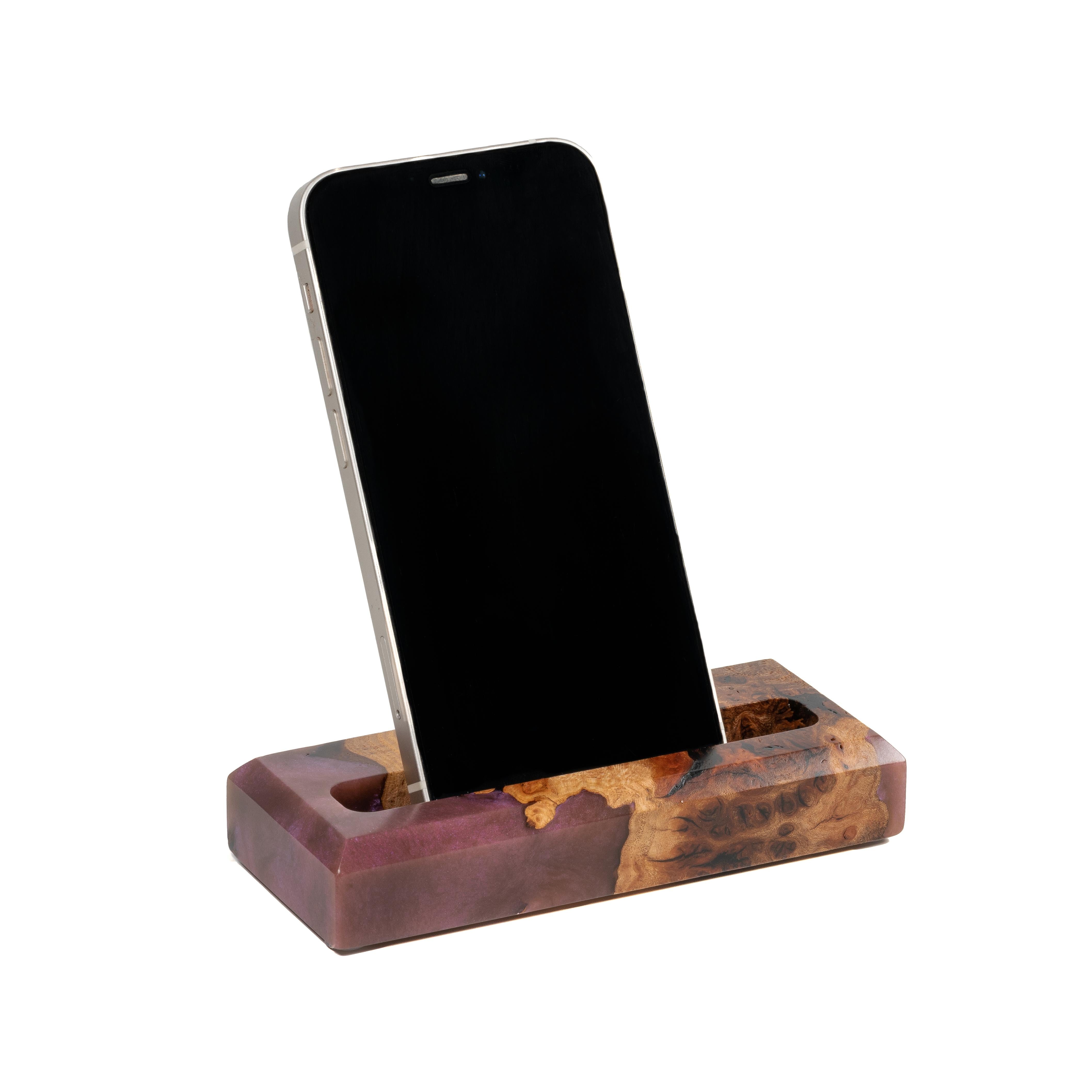 Wood & Resin Card Holder ORIGINAL – Elm Purple