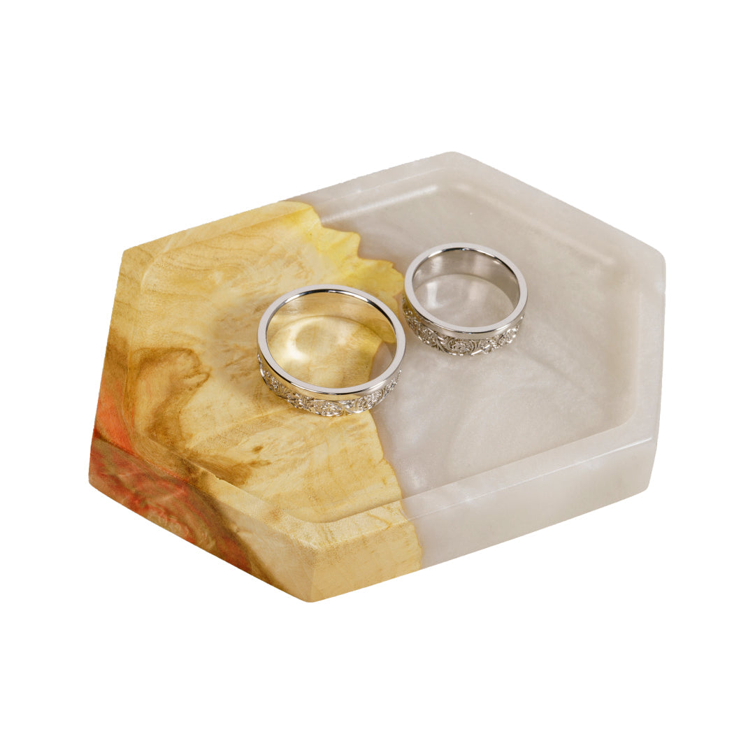 Wood & Resin Jewelry Tray INFINITY – Maple Platinum