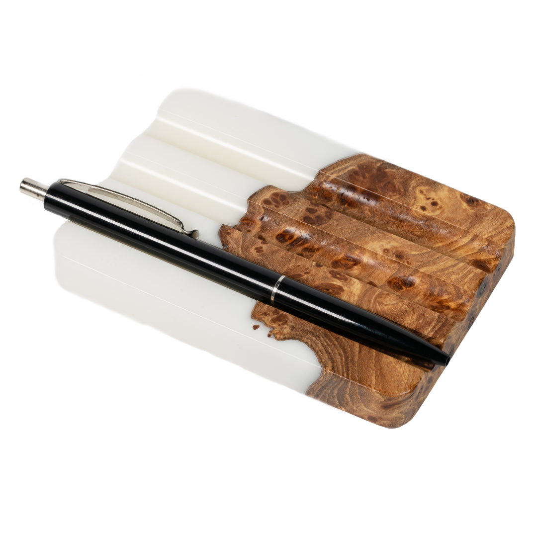 Wood & Resin Pen Holder ELEMENT – Elm White