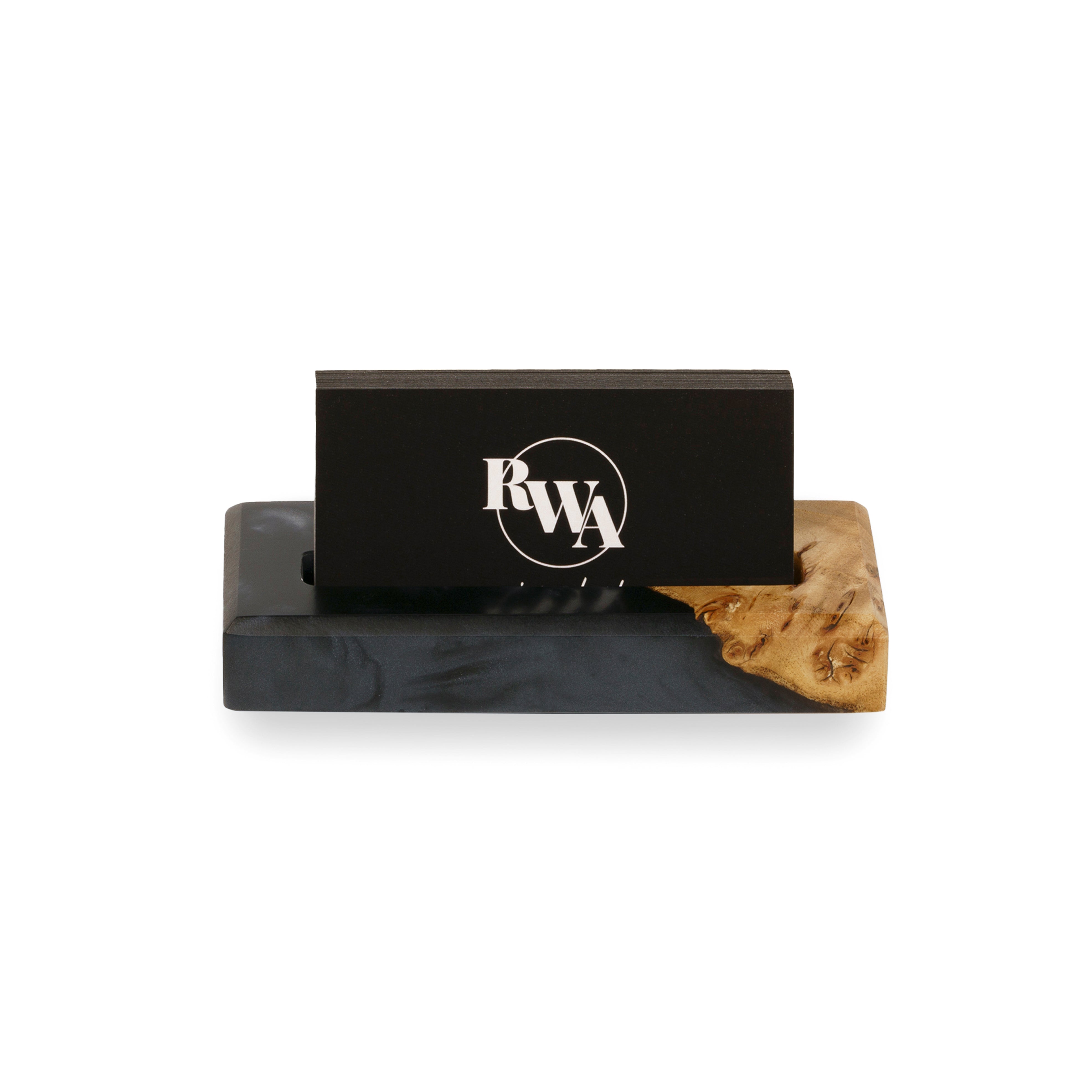 Wood & Resin Card Holder ORIGINAL – Elm Black