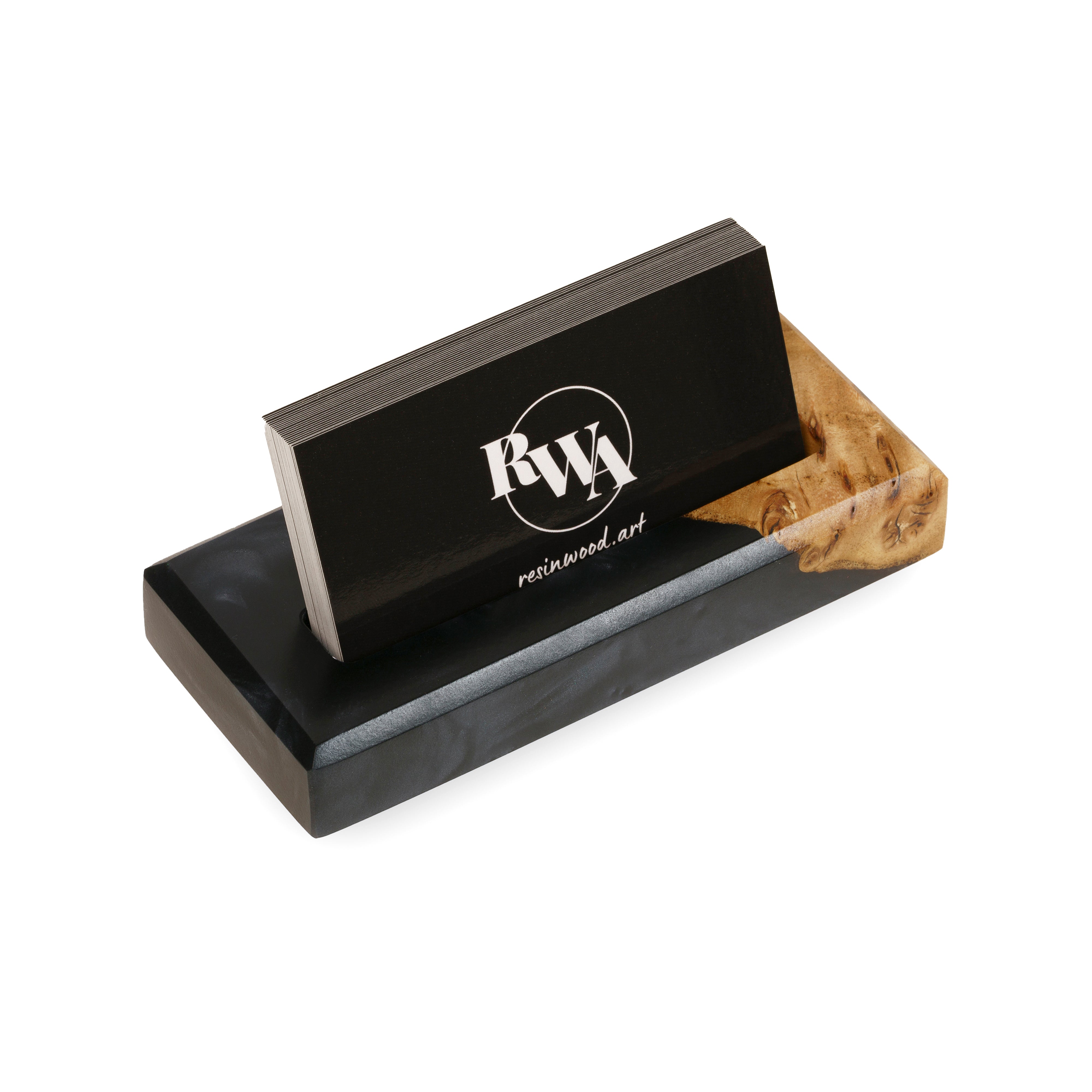 Wood & Resin Card Holder ORIGINAL – Elm Black