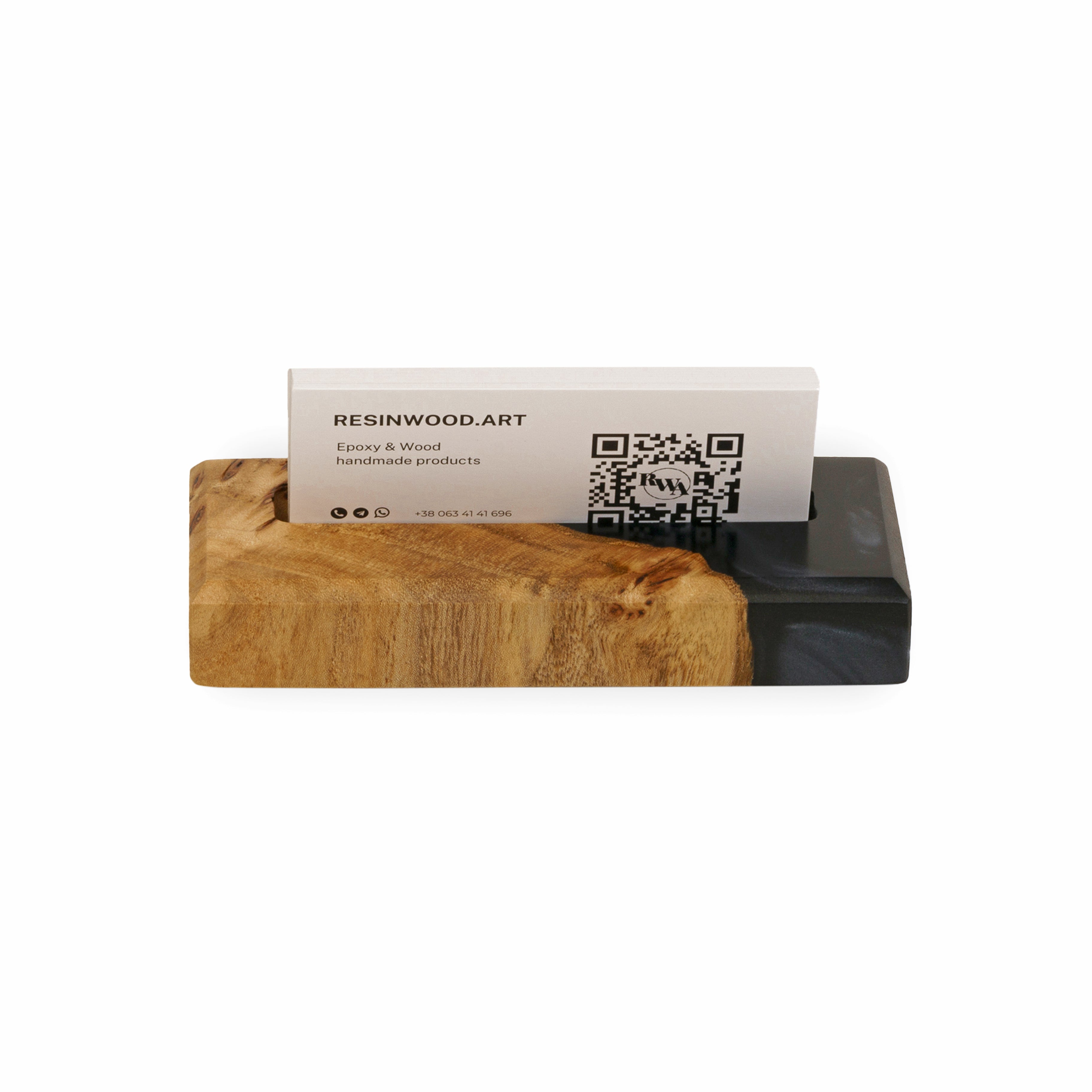 Wood & Resin Card Holder ORIGINAL – Elm Black