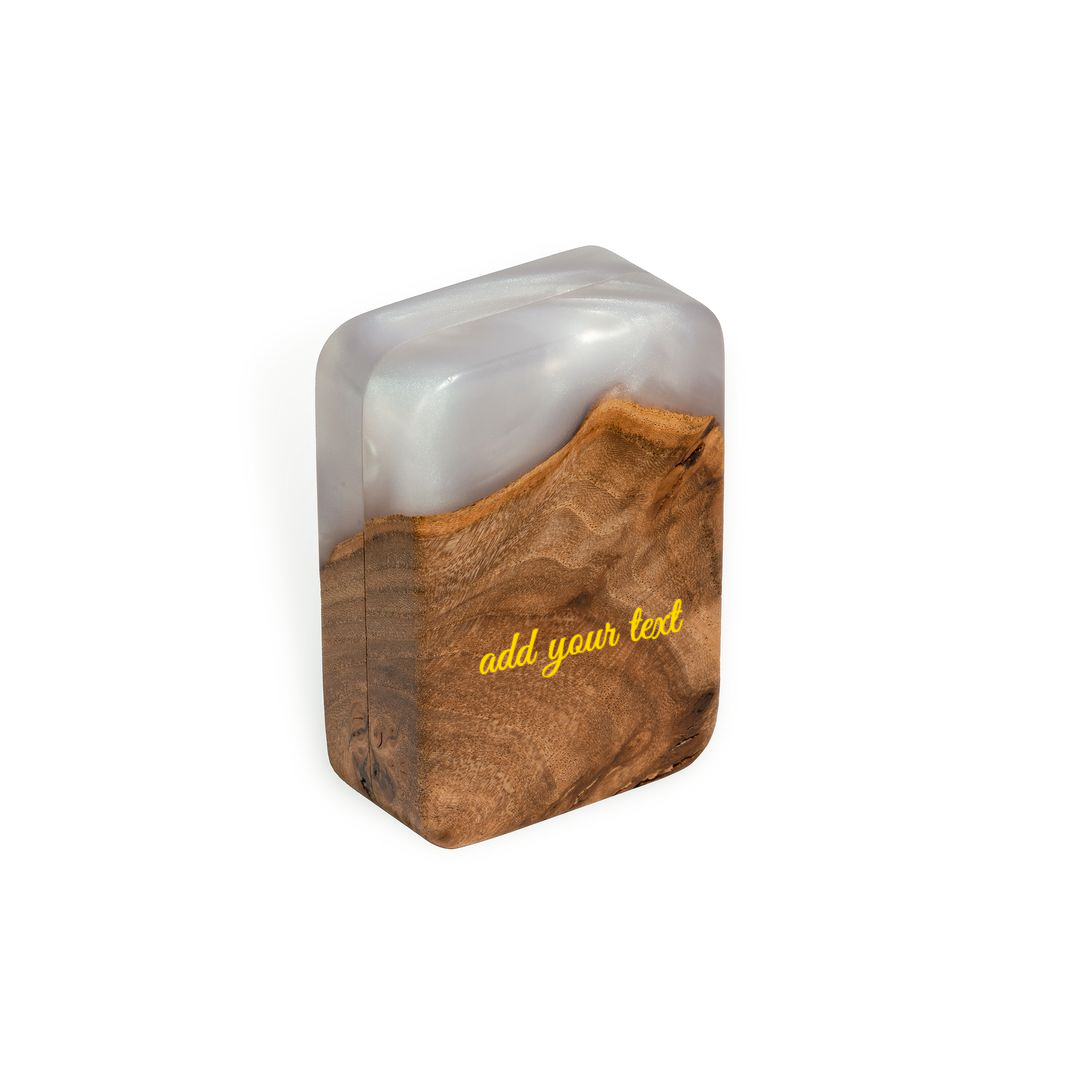 Wood & Resin Proposal Ring Box FLIP – Elm Platinum