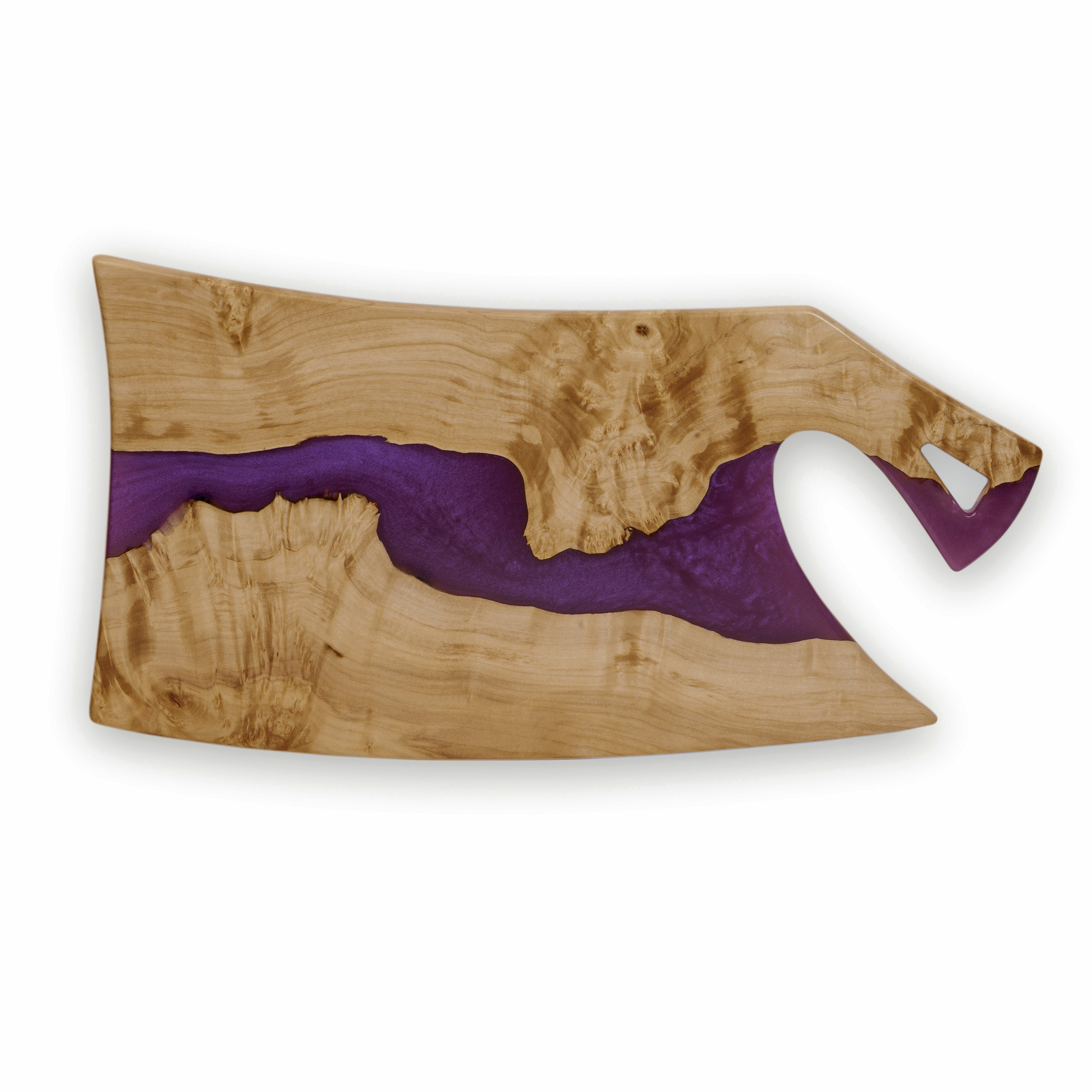 Wood & Resin Charcuterie Board CLEAVER – Elm Purple