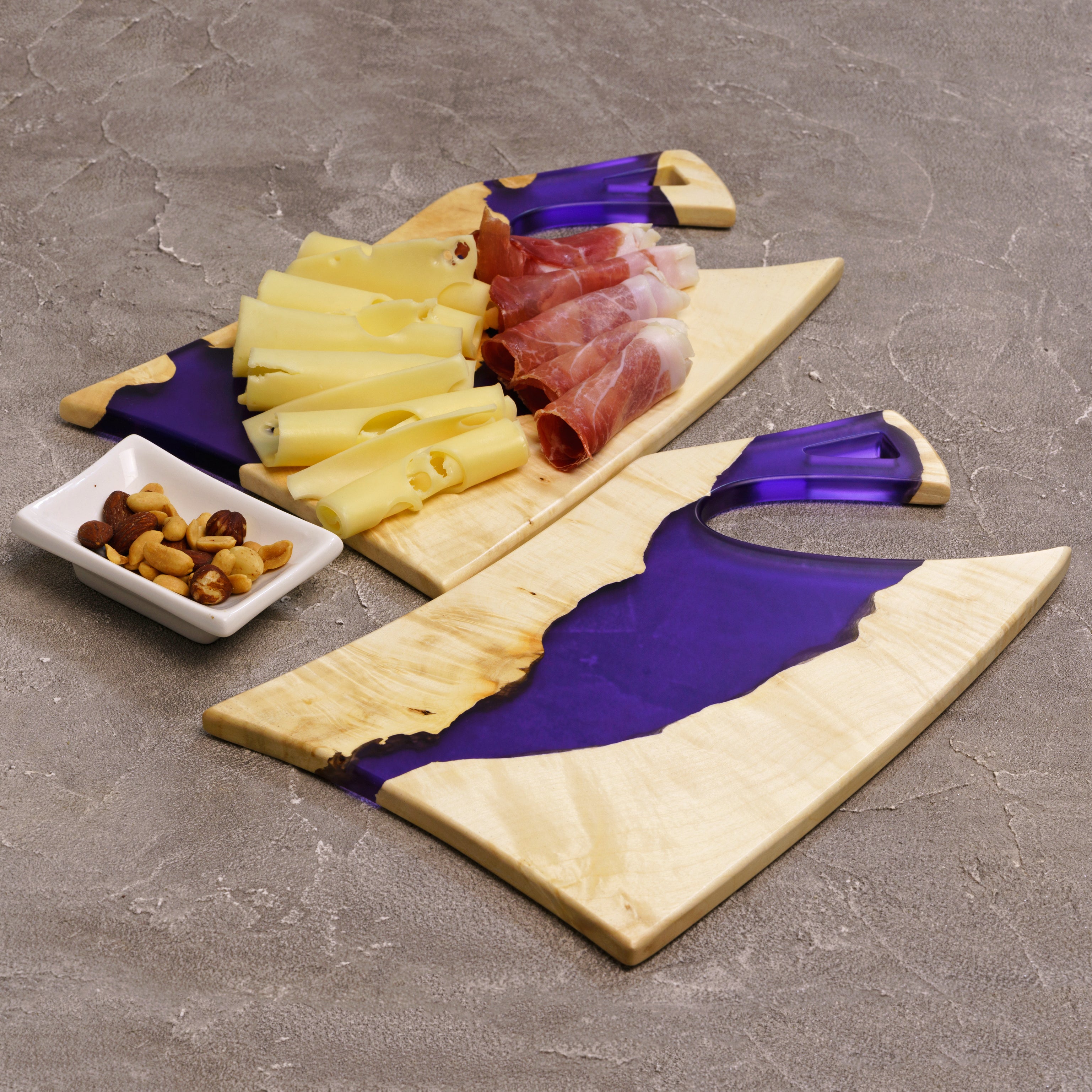 Wood & Resin Charcuterie Board CLEAVER – Maple Purple